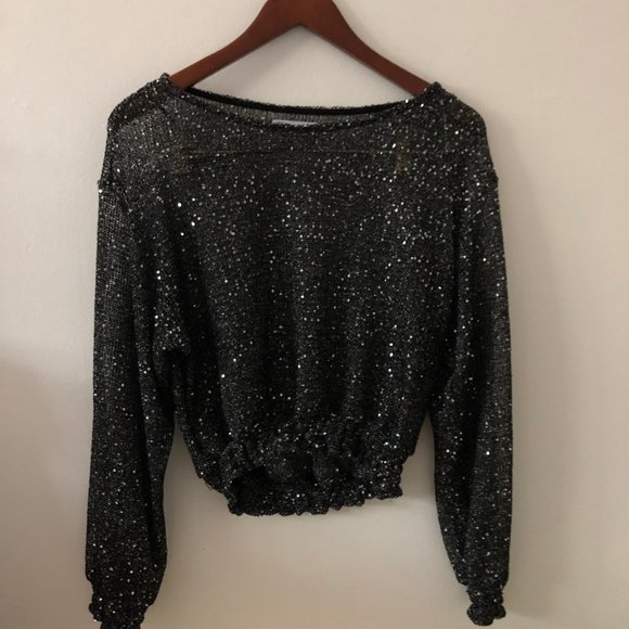 Zara | Tops | Zara Sequin Top | Poshmark